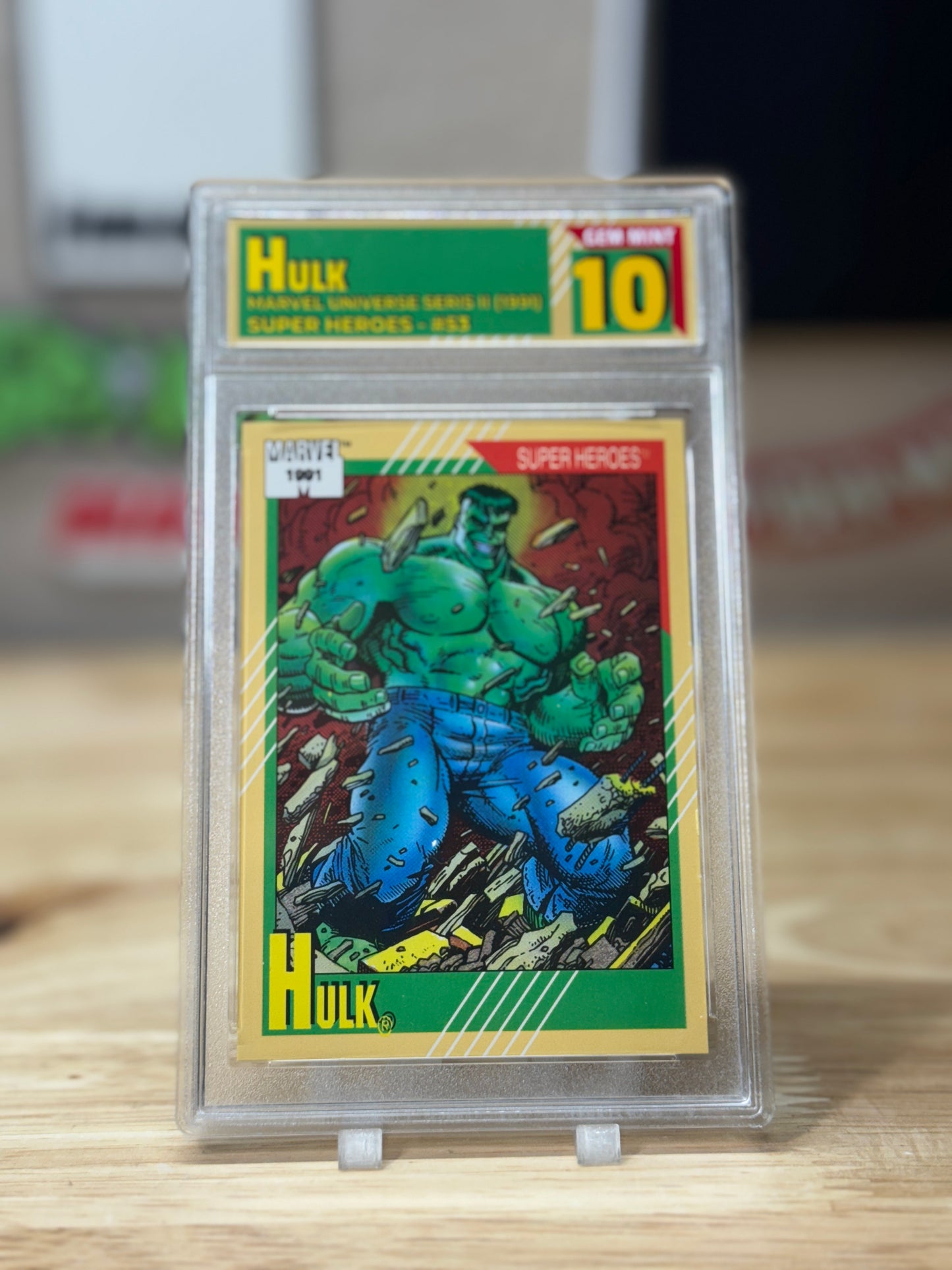HULK Marvel Universe Seris II Card in Custom WHAM! Slab