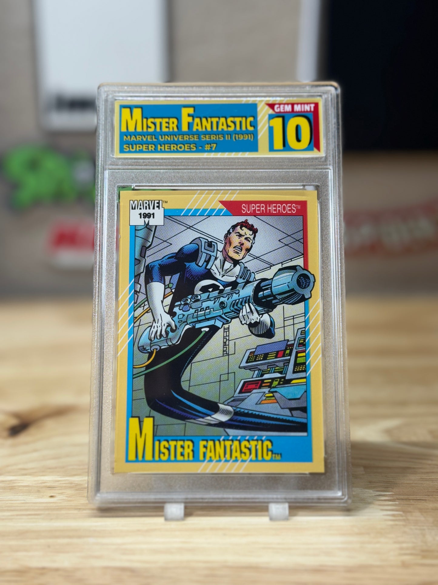 Mister Fantastic Marvel Universe Seris II Card in Custom WHAM! Slab