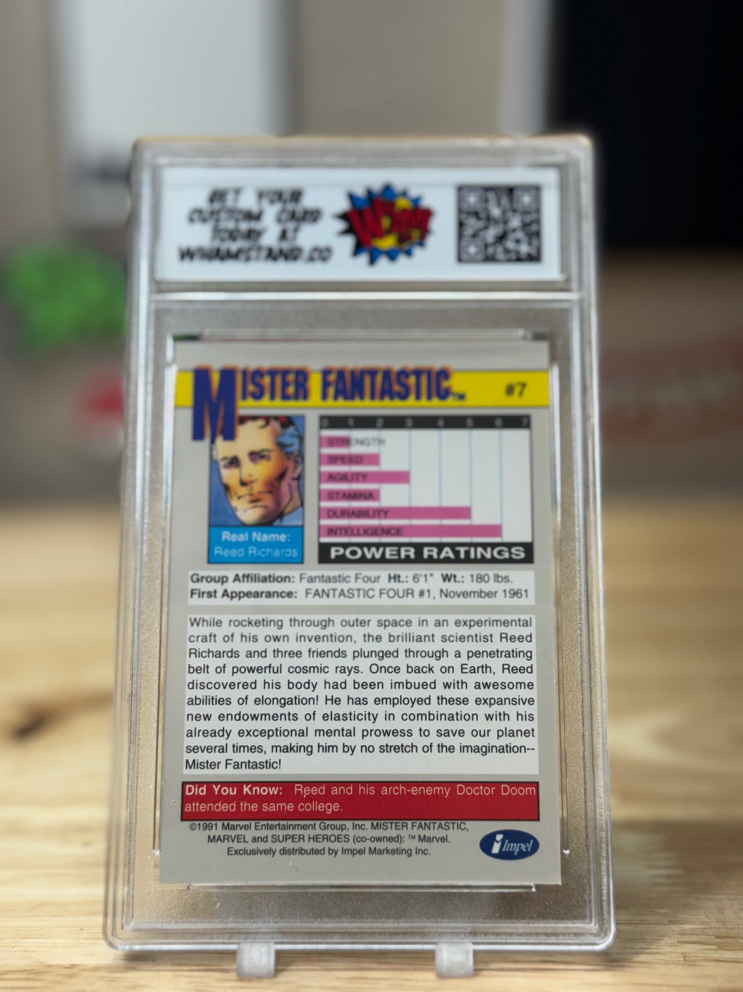 Mister Fantastic Marvel Universe Seris II Card in Custom WHAM! Slab