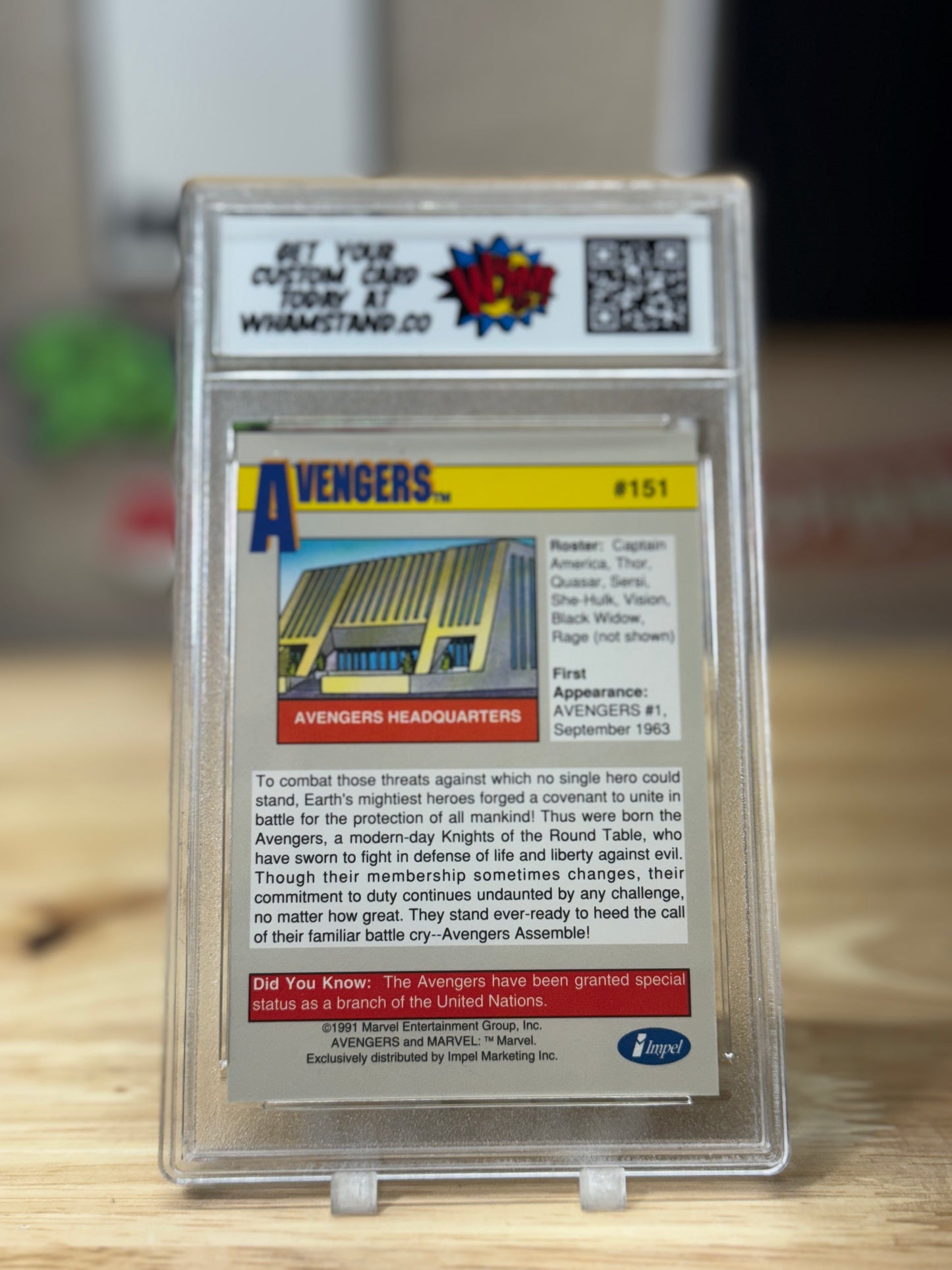 Avengers Marvel Universe Seris II Card in Custom WHAM! Slab