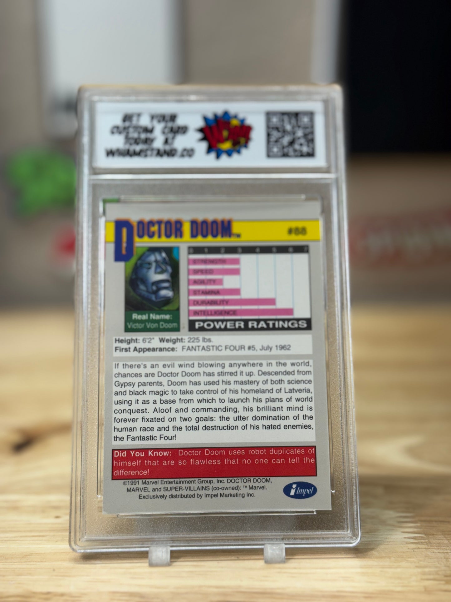Doctor Doom Marvel Universe Seris II Card in Custom WHAM! Slab