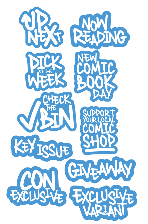 TEXT PHRASE – COMIC BUNDLE – (BLUE)
