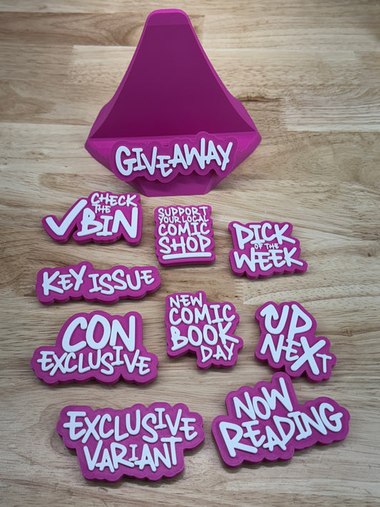 TEXT PHRASE – COMIC STAND BUNDLE – (PINK)