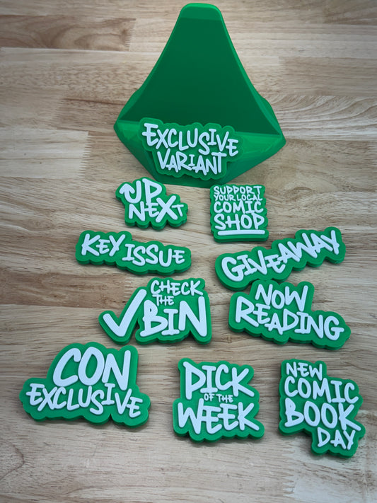 TEXT PHRASE – COMIC STAND BUNDLE – (GREEN)