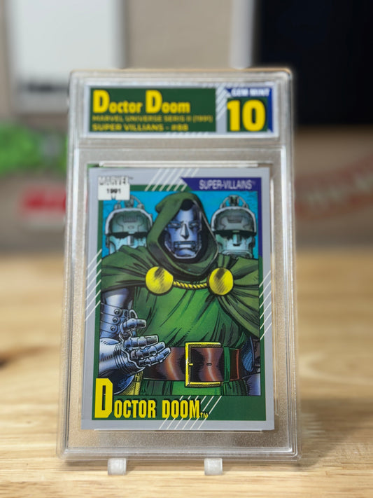 Doctor Doom Marvel Universe Seris II Card in Custom WHAM! Slab