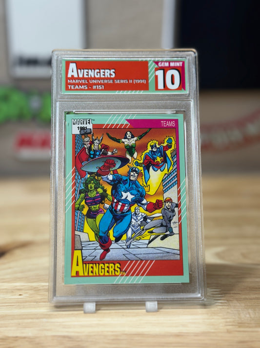 Avengers Marvel Universe Seris II Card in Custom WHAM! Slab