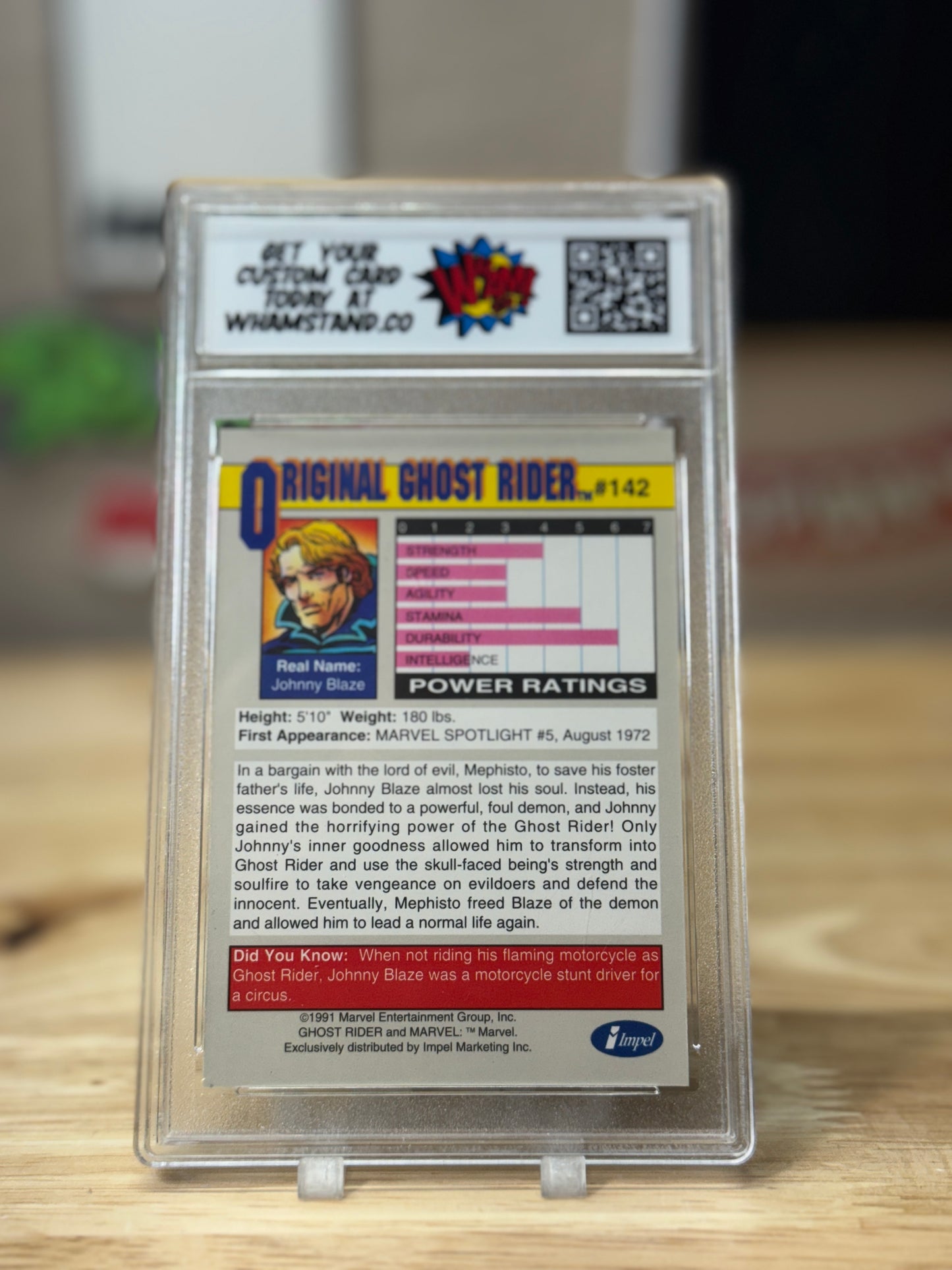 Original Ghost Rider Marvel Universe Seris II Card in Custom WHAM! Slab