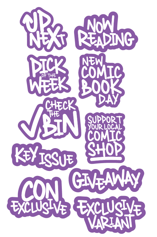 TEXT PHRASE – COMIC BUNDLE – (PURPLE)